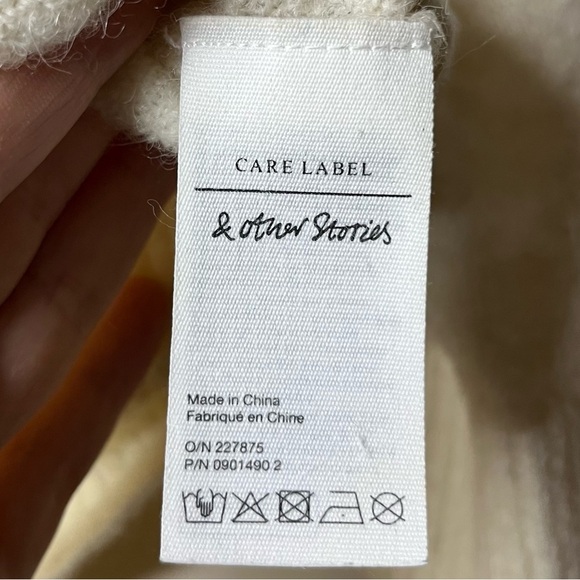 & OTHER STORIES Pearl Wool Alpaca Cozy Fall Cream Quarter Zip Up Sweater Jumper - Picture 7 of 10